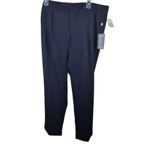 NEW Lauren Ralph Lauren UltraFlex Stretch Flat Front Suit Pants 38W Navy Blue
